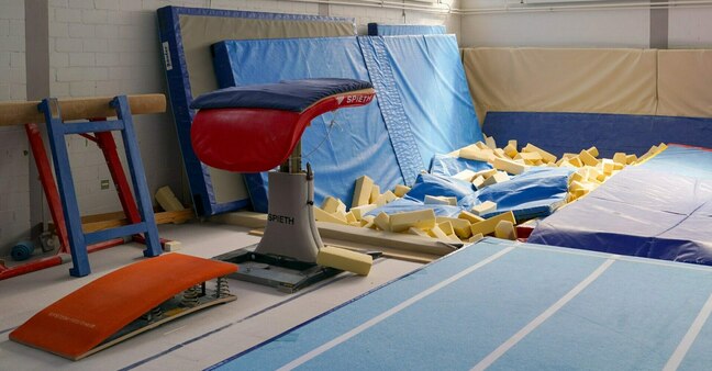 Sprungtisch in der Gerätturnhalle