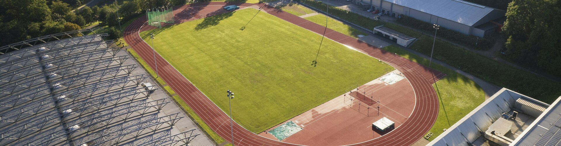 Leichtathletikstadion aus der Vogelperspektive